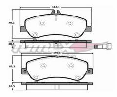 Tomex 1670 klocki hamulcowe mercedes, x204 glk-klasa 08-przód, mercedes-benz klasa glk (x204)