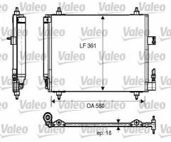 Valeo 817824 chłodnica klimatyzacji citroen peugeot, citroËn c5 ii (rc_), peugeot 407 (6d_)