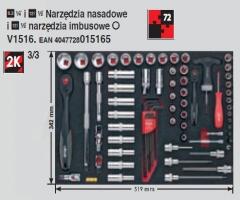 Vigor v1516 zestaw kluczy nasadowych i imbusów z grzechotkami