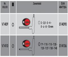 Vigor v1520 zestaw narzędzi torx i imbus z uchwytem t 16 cz.