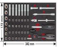 Vigor v2607 zestaw narzędzi 1/4 49cz