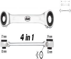 Vigor v2705 klucz płaski oczkowy z grzechotką 4w1