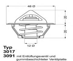 Wahler 3091.92d termostat audi vw ford, audi 50 (86), vw polo (86)