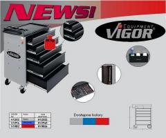 Vigor v1396 wózek narzędziowy vigor 5 szuflad, niebieski