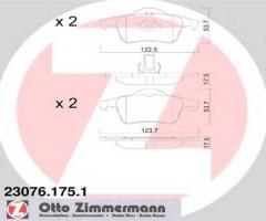 Zimmermann 23076.175.1 klocki hamulcowe volvo s60,s80 98- tył, volvo s80 i (ts, xy)