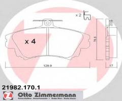Zimmermann 21982.170.1 klocki hamulcowe volvo s40,v40 97-03, mitsubishi carisma (da_)