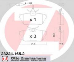 Zimmermann 23224.165.2 klocki hamulcowe vw t4 99- tył z czuj.