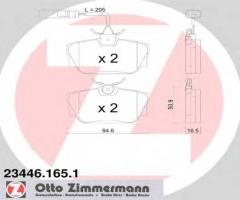 Zimmermann 23446.165.1 klocki hamulcowe vw sharan 00- tył, fiat premio, ford galaxy (wgr)