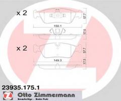 Zimmermann 23935.175.1 klocki hamulcowe przód bmw 1 e81 e87 bmw 3 e90, bmw 1 (e81)