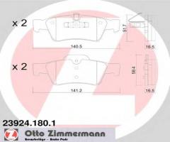 Zimmermann 23924.180.1 klocki hamulcowe mercedes w164 ml-klasa 05- tył