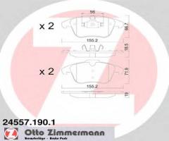 Zimmermann 24557.190.1 klocki hamulcowe citroen c4 picasso 06-, citroËn c4 ii (b7), peugeot 5008