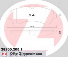 Zimmermann 29200.205.1 klocki hamulcowe mercedes sprinter 5-t 06-