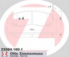 Zimmermann 23584.160.1 klocki hamulcowe mitsubishi lancer 03-, chrysler sebring (js)
