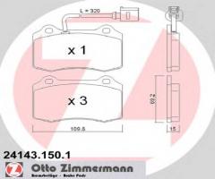 Zimmermann 24143.150.1 klocki hamulcowe seat leon 02-05 1,8t cupra przód, seat leon (1m1)