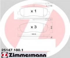 Zimmermann 25147.180.1 klocki hamulcowe opel movano 10- przód z czuj, nissan nv400 autobus