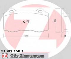 Zimmermann 21381.150.1 klocki hamulcowe volvo s60 r 2,5t awd 03- tył, cadillac cts, citroËn ds3