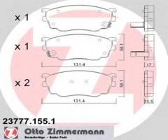 Zimmermann 23777.155.1 klocki hamulcowe mazda 626 97-02, mazda 626 v (gf)