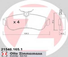 Zimmermann 21546.165.1 klocki hamulcowe nissan primera 90-02, nissan primera (p10)