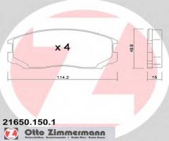Zimmermann 21650.150.1 klocki hamulcowe mitsubishi colt, lancer 90-96