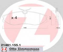 Zimmermann 21481.155.1 klocki hamulcowe nissan terrano ii 93-, ford maverick (uds, uns)