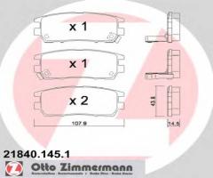 Zimmermann 21840.145.1 klocki hamulcowe mitsubishi pajero 90- tył