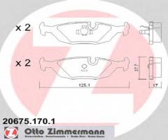 Zimmermann 20675.170.1 klocki hamulcowe bmw 3 e30 82-93 tył, bmw 3 (e30)