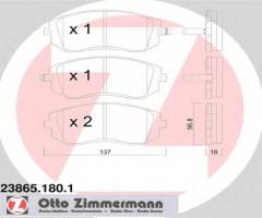 Zimmermann 23865.180.1 klocki hamulcowe subaru forester 02-, subaru impreza sedan (gd, gg)