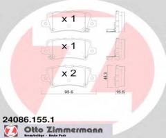 Zimmermann 24086.155.1 klocki hamulcowe honda civic vii 06- tył, honda civic viii hatchback (fn, fk)