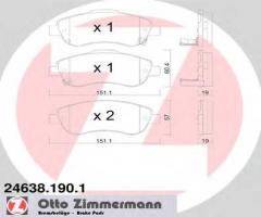 Zimmermann 24638.190.1 klocki hamulcowe honda cr-v iii 07- przód, honda cr-v iii (re)