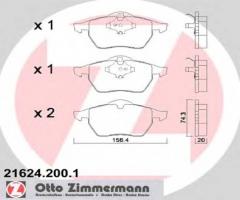 Zimmermann 21624.200.1 klocki hamulcowe przód audi a4 b5 vw passat b5, audi a4 (8d2, b5)