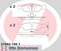 Zimmermann 21862.180.1 klocki hamulcowe opel astra,vectra b, daewoo espero (klej)
