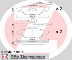 Zimmermann 23140.190.1 klocki hamulcowe alfa romeo 156 2,0-2,5 97-, alfa romeo 156 (932)