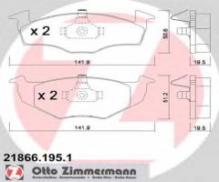 Zimmermann 21866.195.1 klocki hamulcowe vw golf iii 93-97, seat toledo i (1l), vw golf iii (1h1)