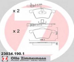 Zimmermann 23034.190.1 klocki hamulcowe vw t4 97- z czuj.