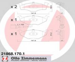 Zimmermann 21868.170.1 klocki hamulcowe skoda fabia 99- z czuj., seat ibiza iv (6l1)
