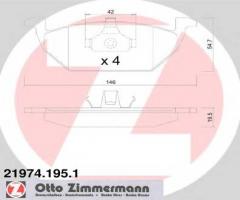 Zimmermann 21974.195.1 klocki hamulcowe vw golf iv 97-, audi a3 (8l1), seat toledo ii (1m2)