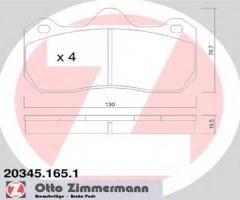 Zimmermann 20345.165.1 klocki hamulcowe seat ibiza 08- przód, renault clio ii (bb0/1/2_, cb0/1/2_)