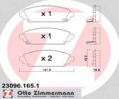 Zimmermann 23096.165.1 klocki hamulcowe honda accord 98-02 1,6 z czuj., honda accord vi (cg, ck)