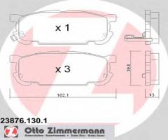 Zimmermann 23876.130.1 klocki hamulcowe mazda mx5 00-05 tył, mazda mx-5 ii (nb)