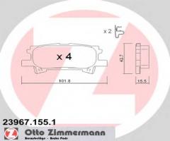 Zimmermann 23967.155.1 klocki hamulcowe lexus rx300 03-08 tył, lexus rx (mhu3_, gsu3_, mcu3_)