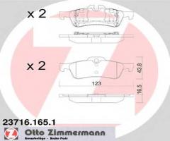 Zimmermann 23716.165.1 klocki hamulcowe mini cooper,one 01-03 tył, mini mini (r50, r53)