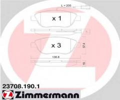 Zimmermann 23708.190.1 klocki hamulcowe fiat stilo 01-08 1,8-1,9jtd z czuj