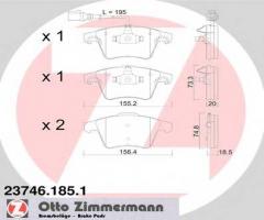 Zimmermann 23746.185.1 klocki hamulcowe vw t5 03- koła 16 z czuj.