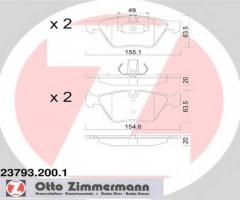 Zimmermann 23793.200.1 klocki hamulcowe bmw 5 e60 03-10, bmw 5 (e60)