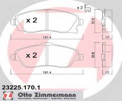 Zimmermann 23225.170.1 klocki hamulcowe opel corsa c 00-06, opel meriva