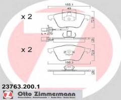 Zimmermann 23763.200.1 klocki hamulcowe audi a4 04- z czuj., audi a4 (8d2, b5), seat exeo (3r2)
