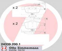 Zimmermann 24339.200.1 klocki hamulcowe alfa romeo 159 05-, alfa romeo brera