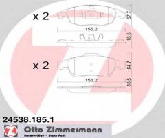 Zimmermann 24538.185.1 klocki hamulcowe citroen c4 picasso 06-, citroËn c4 ii (b7), peugeot 5008