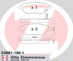 Zimmermann 23981.190.1 klocki hamulcowe opel corsa d 06- 1,3cdti, opel corsa d van