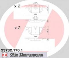 Zimmermann 23732.170.1 klocki hamulcowe bmw 5 e60 03- tył, bmw 5 (e60)